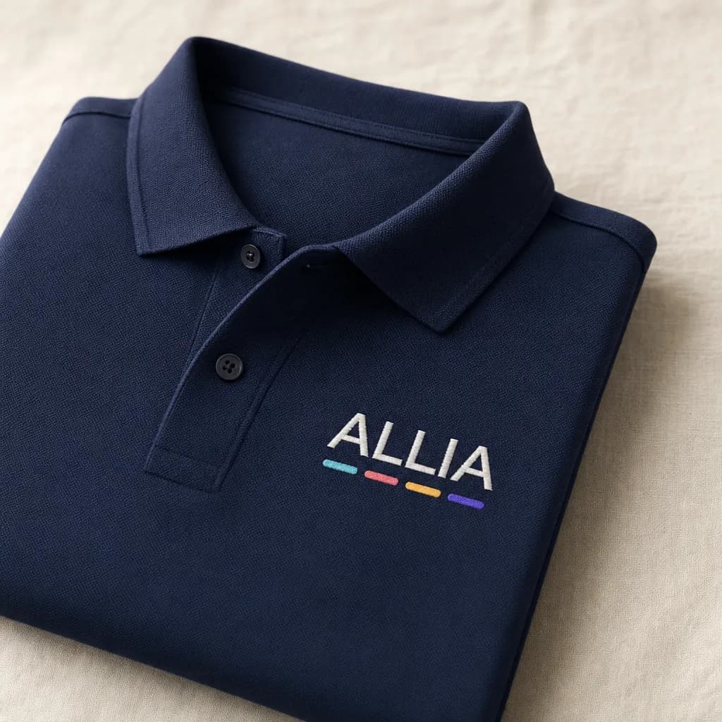 Polo marine avec le logo ALLIA brodé